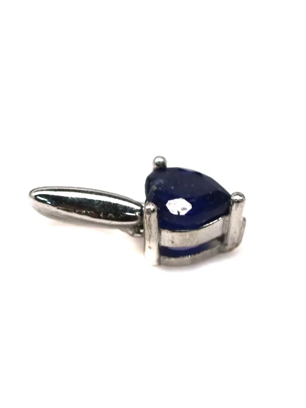 Set!  Natural Blue Sapphire 6mm Heart Earrings & Pendant Necklace 925 Sterling